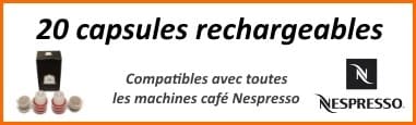 20 capsules Nespresso rechargeables